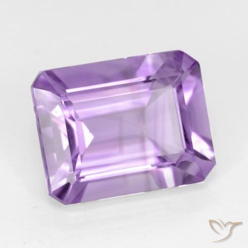 2.09캐럿 천연 라이트 바이올렛 자수정, 에메랄드 컷, VS