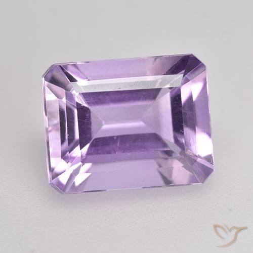 2.31ct 자연스러운 미디엄 라이트 바이올렛 자수정, 에메랄드 컷, VS