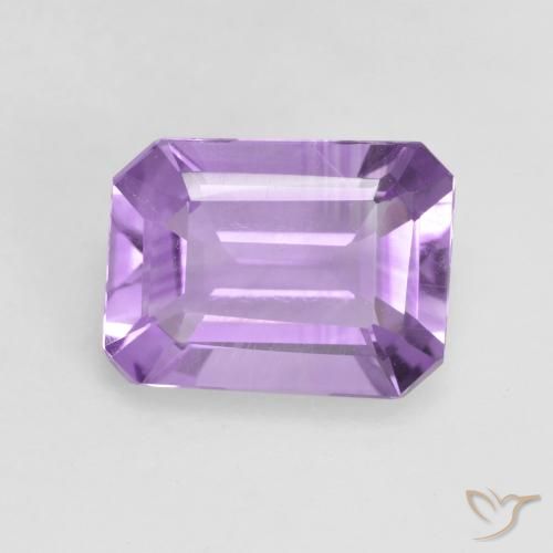 1.88ct 자연스러운 미디엄 바이올렛 자수정, 에메랄드 컷, VVS-VS