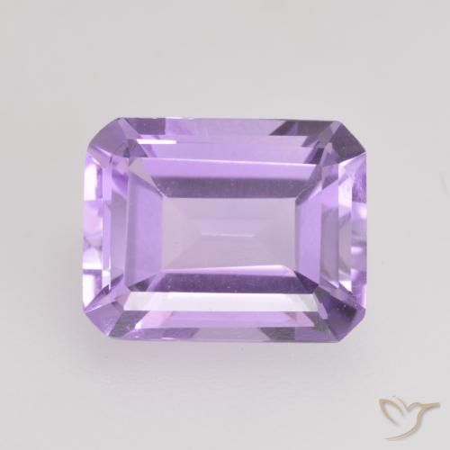2.10ct 자연스러운 미디엄 바이올렛 자수정, 에메랄드 컷, VVS-VS