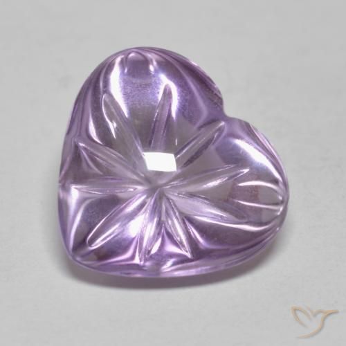 5.71ct 자연스러운 미디엄 바이올렛 자수정, 마음, 투명한