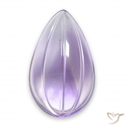 7.48ct 자연스러운 미디엄 라이트 바이올렛 자수정, 배 모양, 투명한