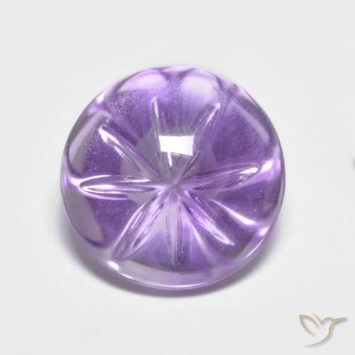 4.82ct 자연스러운 미디엄 바이올렛 자수정, 둥근, 투명한