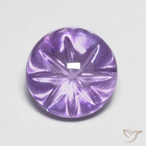 4.83ct 자연스러운 미디엄 바이올렛 자수정, 둥근, 투명한