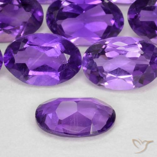 0.40캐럿 천연 비비드 바이올렛 자수정, 타원형 컷, VS