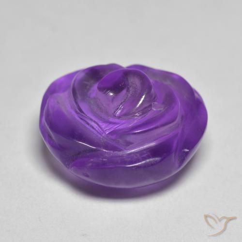 10.05캐럿 천연 미디엄 라이트 바이올렛 자수정, 플라워 컷, 투명한