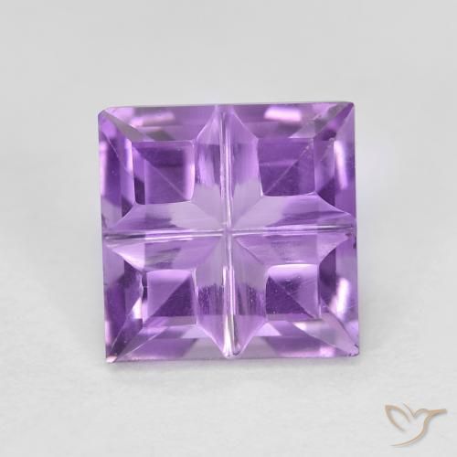 1.54ct 자연스러운 미디엄 바이올렛 자수정, 정사각형, VVS-VS