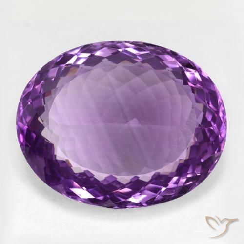 25.96ct 자연스러운 미디엄 바이올렛 자수정, 타원형, VVS-VS