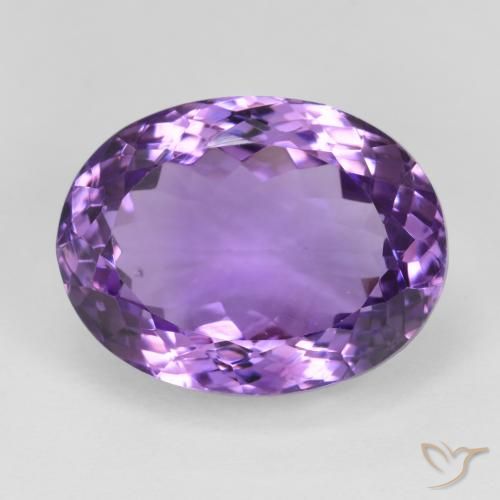 20.84ct 자연스러운 비비드 바이올렛 자수정, 타원형, VS