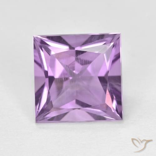 2.30ct 자연스러운 분홍빛이 도는 보라색 자수정, 정사각형, VS