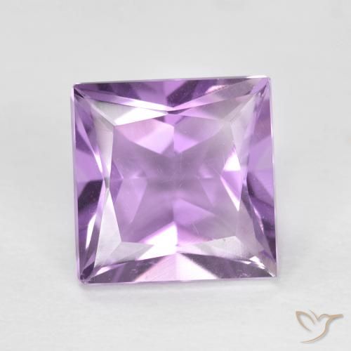 1.57ct 자연스러운 보라색 보라색 자수정, 정사각형, VS