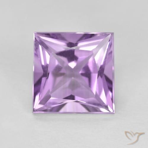 1.92ct 자연스러운 미디엄 라이트 퍼플리쉬 바이올렛 자수정, 정사각형, VVS-VS