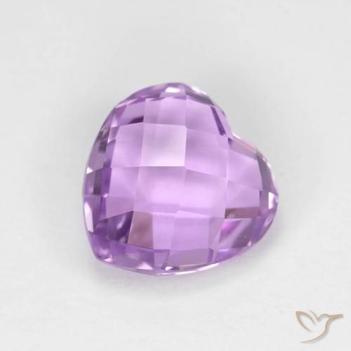 1.89ct 자연스러운 미디엄 핑크 바이올렛 자수정, 마음, VVS
