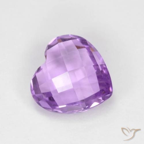 1.92ct 자연스러운 분홍빛이 도는 보라색 자수정, 마음, VVS