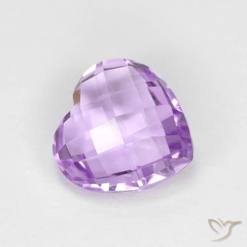 1.87ct 자연스러운 미디엄 핑크 바이올렛 자수정, 마음, VVS