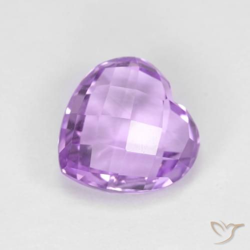 2.00ct 자연스러운 분홍빛이 도는 보라색 자수정, 마음, VVS