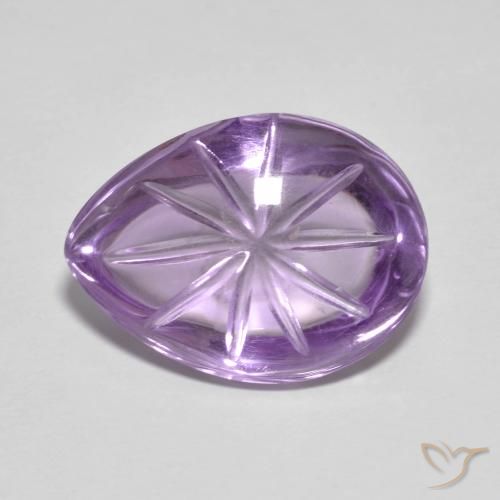8.16ct 자연스러운 미디엄 바이올렛 자수정, 배 모양, 투명한