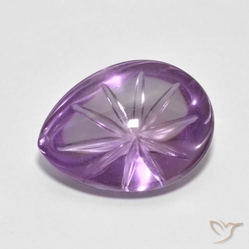 7.08ct 자연스러운 라이트 미디엄 바이올렛 자수정, 배 모양, 투명한