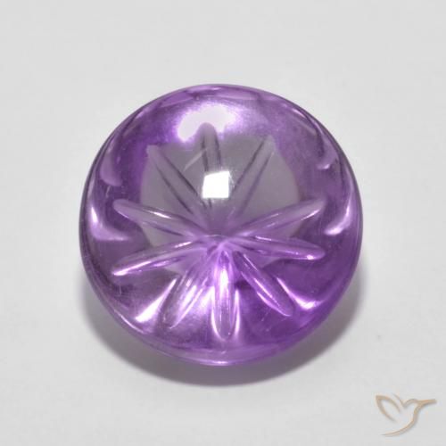5.55ct 자연스러운 아이리스 바이올렛 자수정, 둥근, 투명한