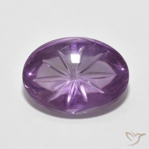 5.68ct 자연스러운 미디엄 바이올렛 자수정, 타원형, 투명한