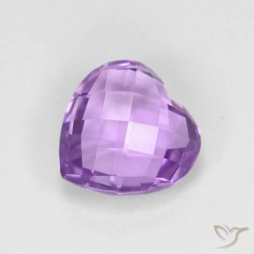 1.93ct 자연스러운 미디엄 바이올렛 자수정, 마음, VVS