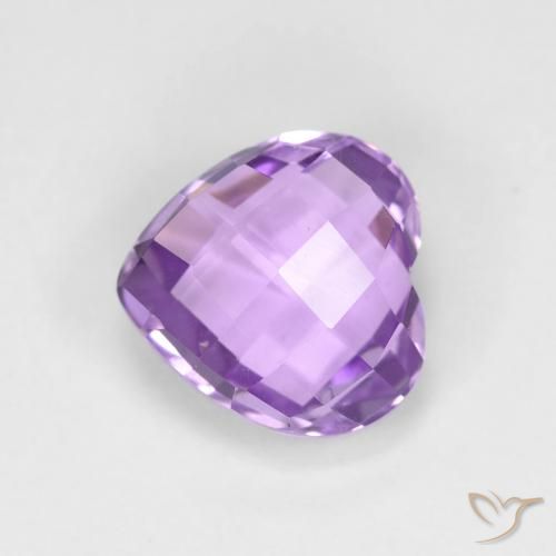 1.99ct 자연스러운 미디엄 바이올렛 자수정, 마음, VVS