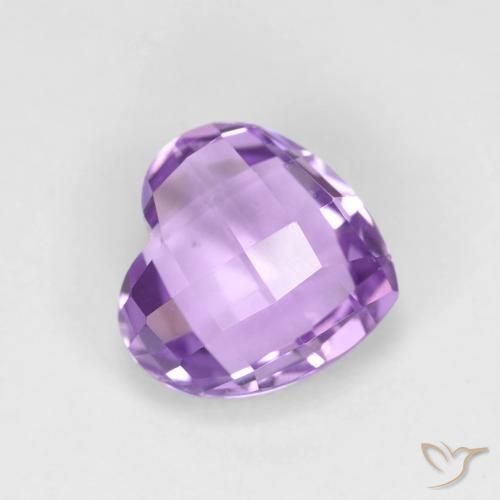 1.84ct 자연스러운 미디엄 바이올렛 자수정, 마음, VVS
