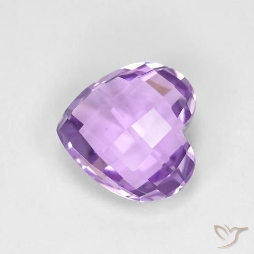 1.87ct 자연스러운 미디엄 바이올렛 자수정, 마음, VVS