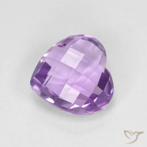 1.97ct 자연스러운 미디엄 바이올렛 자수정, 마음, VVS
