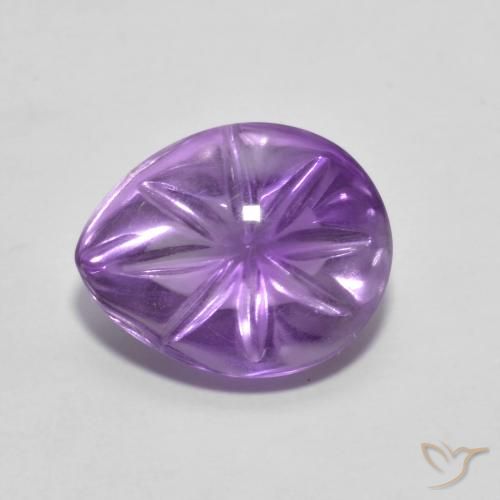 4.09ct 자연스러운 미디엄 바이올렛 자수정, 배 모양, 투명한