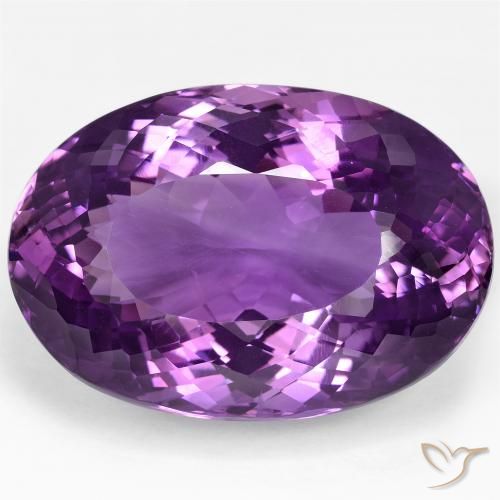 100.83ct 자연스러운 미디엄 바이올렛 핑크 자수정, 타원형, VVS