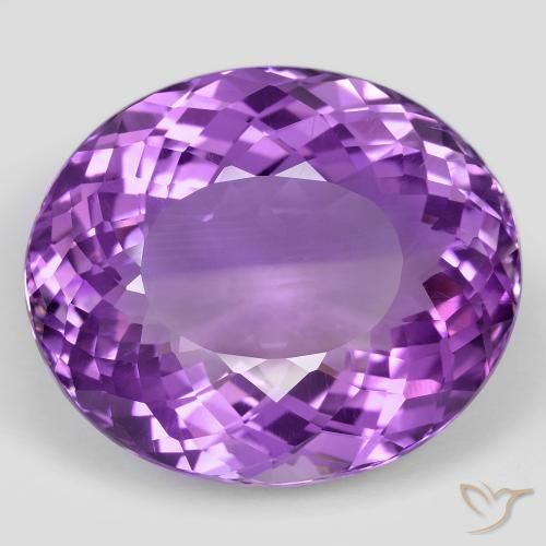 62.72ct 자연스러운 비비드 바이올렛 자수정, 타원형, VVS-VS