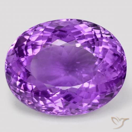 75.75ct 자연스러운 비비드 바이올렛 자수정, 타원형, VVS
