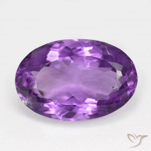 15.45ct 자연스러운 미디엄 바이올렛 자수정, 타원형, VS
