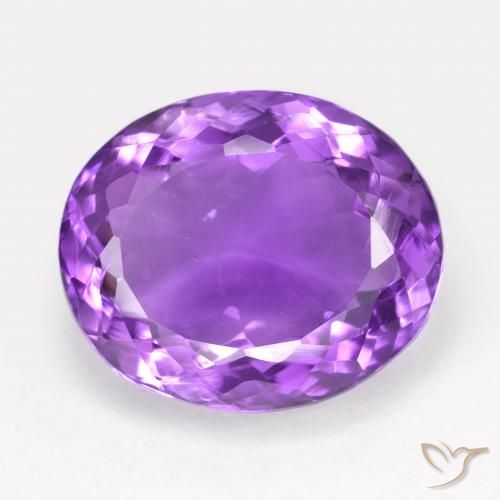 13.38ct 자연스러운 딥 바이올렛 자수정, 타원형, VVS-VS