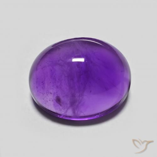 4.17ct 자연스러운 비비드 바이올렛 자수정, 타원형, 투명한