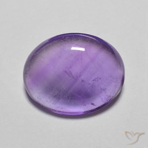 3.55ct 자연스러운 분홍빛이 도는 보라색 자수정, 타원형, 투명한