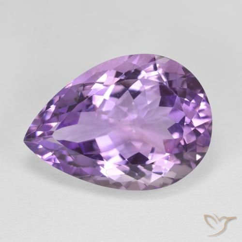 11.09ct 자연스러운 미디엄 핑크 바이올렛 자수정, 배 모양, VVS-VS