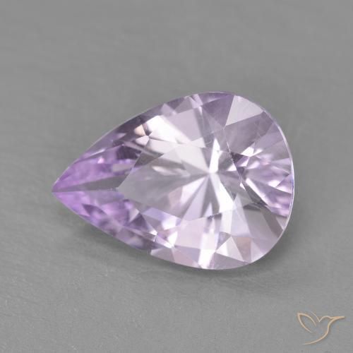 3.36ct 자연스러운 라이트 바이올렛 자수정, 배 모양, VVS