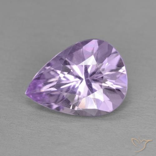 3.15ct 자연스러운 미디엄 바이올렛 자수정, 배 모양, VVS