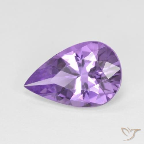 3.15ct 자연스러운 미디엄 바이올렛 자수정, 배 모양, VVS