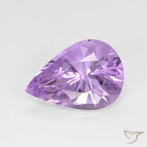 3.14ct 자연스러운 미디엄 바이올렛 자수정, 배 모양, VVS