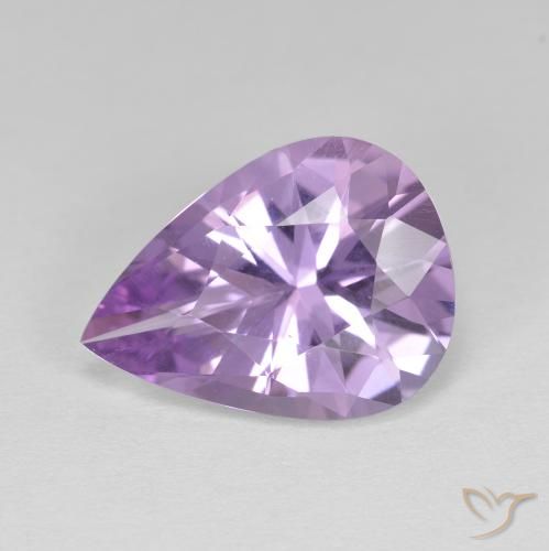 3.74ct 자연스러운 미디엄 바이올렛 자수정, 배 모양, VVS