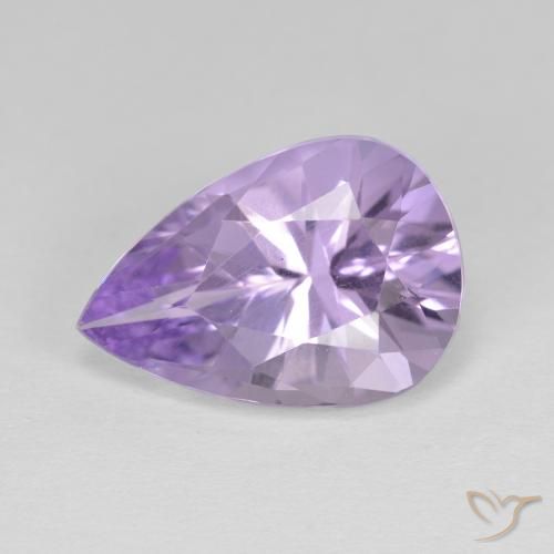 4.17ct 자연스러운 라이트 핑크빛이 도는 바이올렛 자수정, 배 모양, VVS