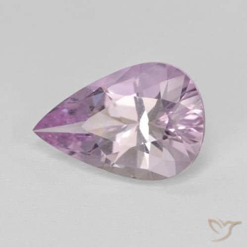3.93ct 자연스러운 라이트 핑크-바이올렛 자수정, 배 모양, VVS-VS