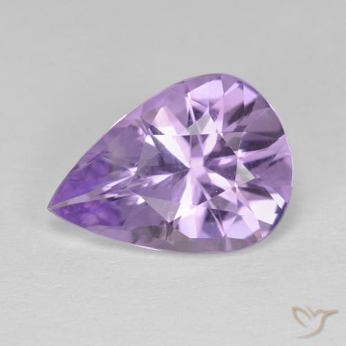 3.86ct 자연스러운 Medium Light-Violet 자수정, 배 모양, VVS-VS