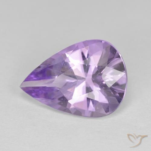 3.86캐럿 천연 Medium Light-Violet 자수정, 배 모양, VVS-VS