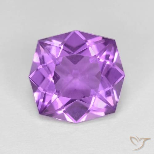 4.27ct 자연스러운 미디엄 퍼플리쉬 바이올렛 자수정, 팬시한, VVS