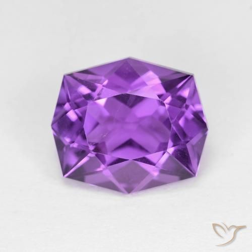 4.36ct 자연스러운 미디엄 바이올렛 자수정, 팬시한, VVS-VS
