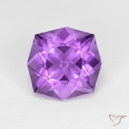 3.01ct 자연스러운 미디엄 퍼플리쉬 바이올렛 자수정, 팬시한, VVS